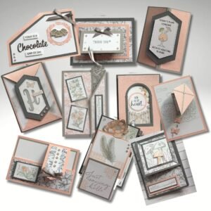 10 Fancy Fold cards featuring Stampin' Up! products for an online class