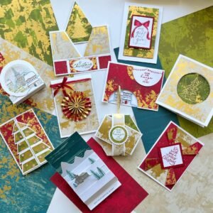 10 Fancy Fold cards featuring Stampin' Up! products for an online class