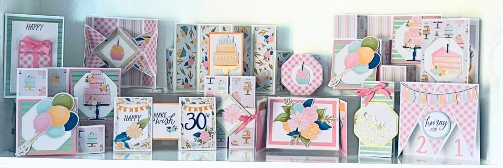 10 Fancy Folds Cards made for an online class using Stampin' Up! supplies 