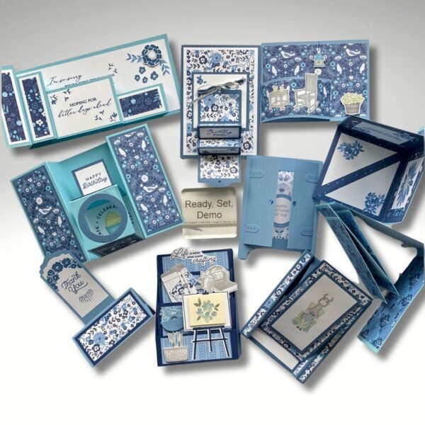 10 Fancy Fold cards featuring Stampin' Up! products for an online class