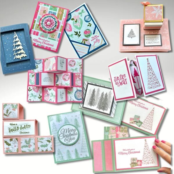 10 Fancy Fold cards featuring Stampin' Up! products for an online class