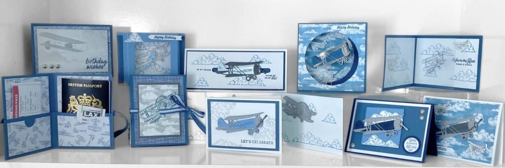 Take to the Sky - 8 projects for online class cards, passport holder and more. Take to the Sky bundle from Stampin' Up! 