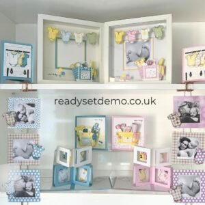 Baby Shower Cards & Keepsakes Class 5 Projects including photo frames cards and wow pop ups. Using Nots & Totes and Cutest Onsie from Stampin' Up!