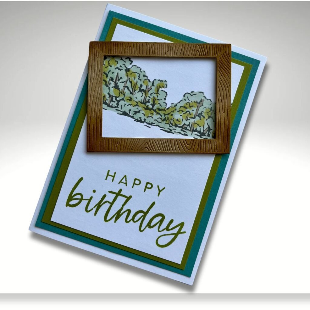 Card featuring Wooded Acres and Framed Scenes stamps and dies from Stampin' Up!