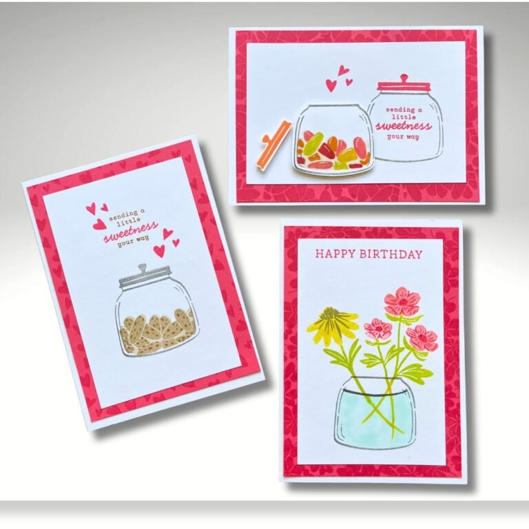 Trio of Cards showing Sweet Jar bundle from Stampin' Up!