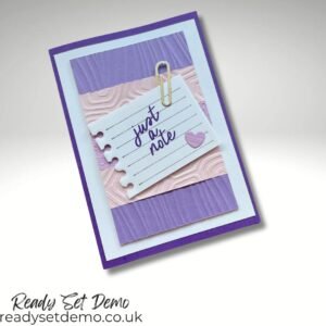 Handmade technique card featuring Just a Note bundle from Stampin' Up!