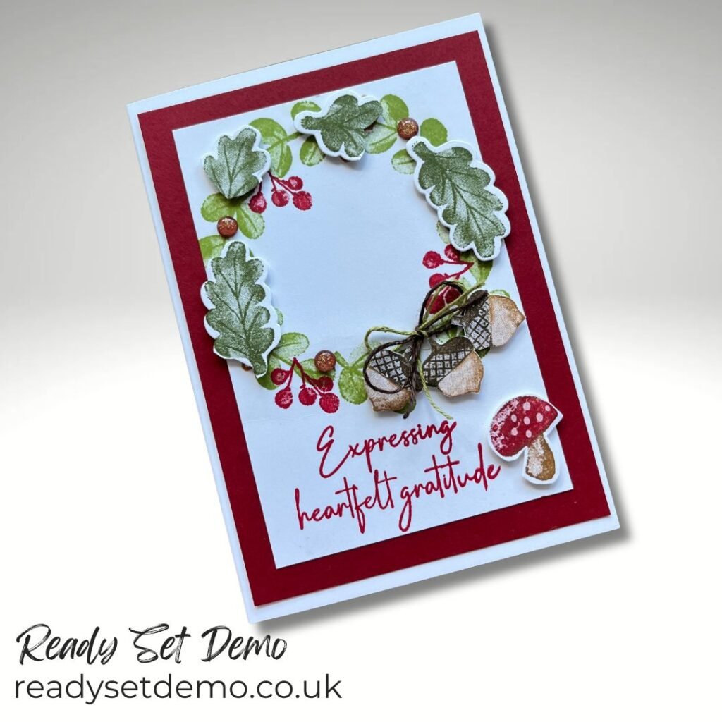 Handmade autumn card featuring the Stampin’ Up Gathering Moments bundle and Gathering Together Designer Series Paper