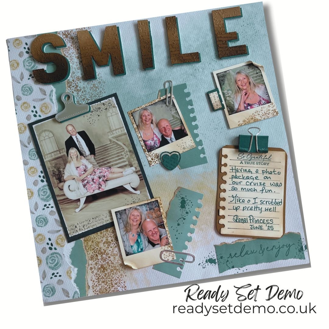 Scrapbook Page with clipboards featuring the Just a Not bundle from Stampin' Up!