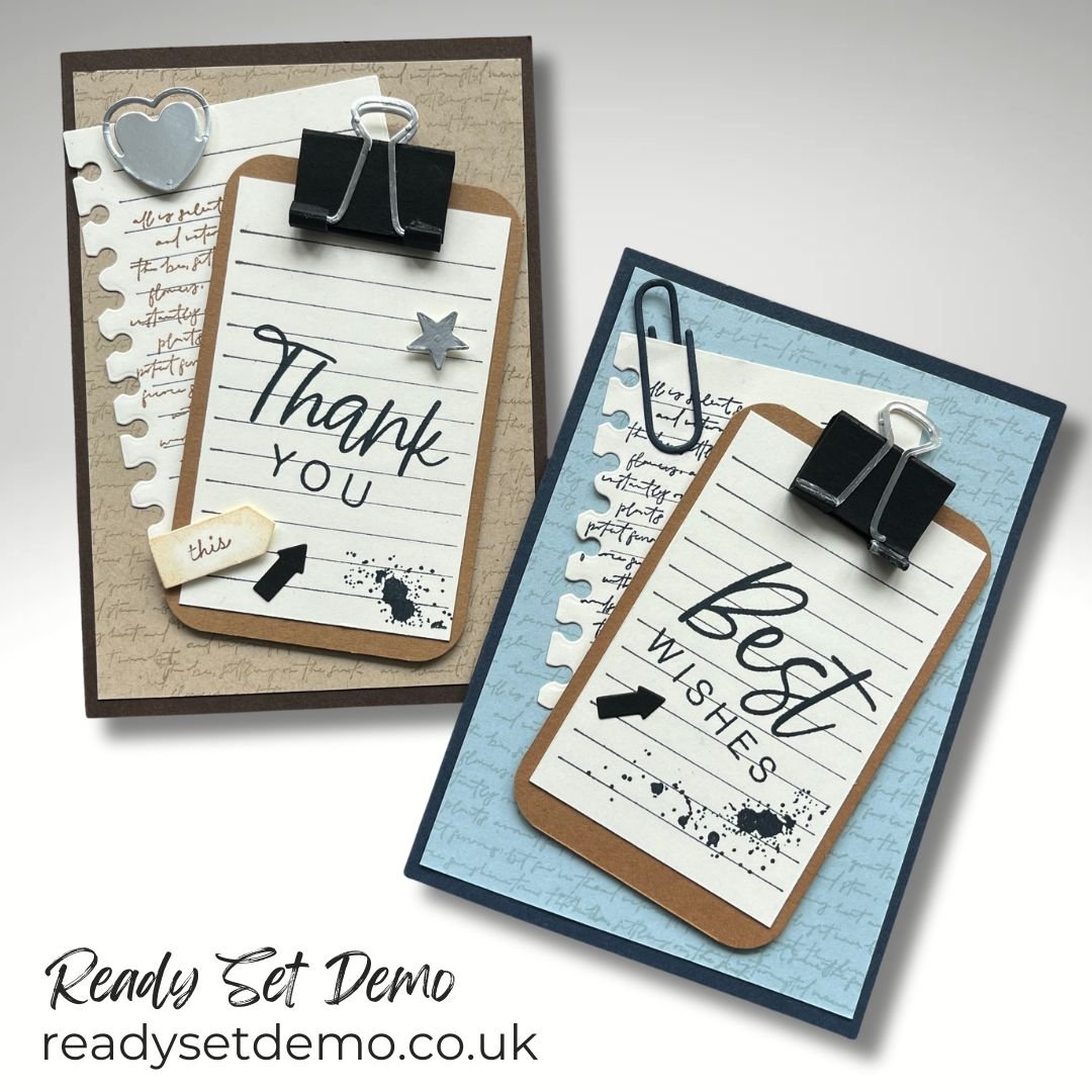Two cards made using the Just a Note bundle from Stampin' Up!
