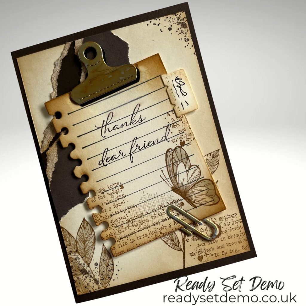 Hand made vintage card using the Just a Note bundle from Stampin' Up!