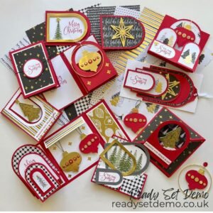 Fancy Folds cards online class made with Everyday Arches and Ornamental Christmas bundle from Stampin' Up!