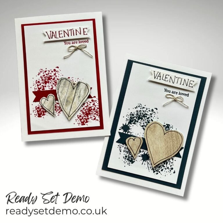 Valentine’s card tutorial featuring hand drawn hearts, neutral patterned paper