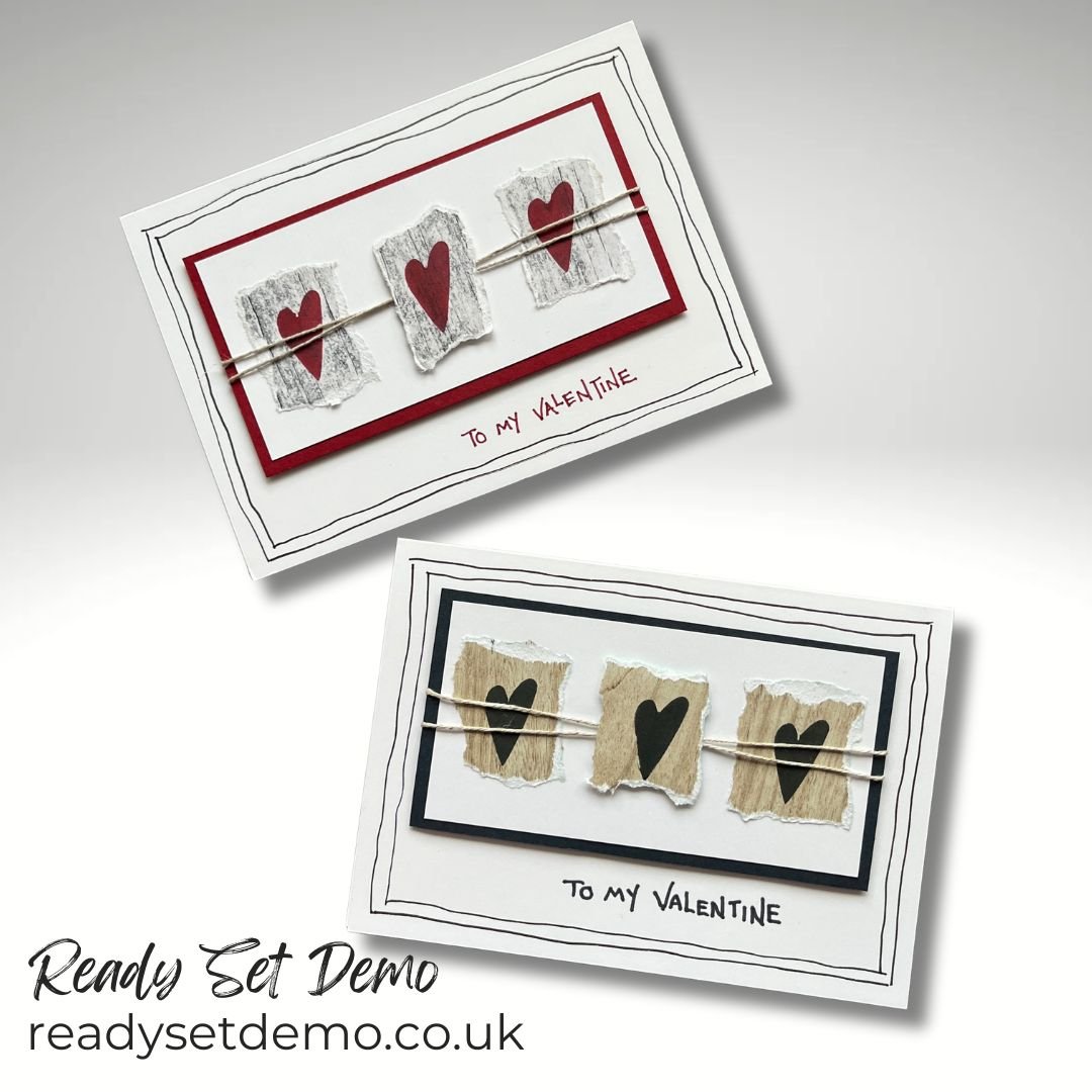 Hand made Valentines Cards, stamped love and heart images and delicate frame die cuts from Stampin' Up!
